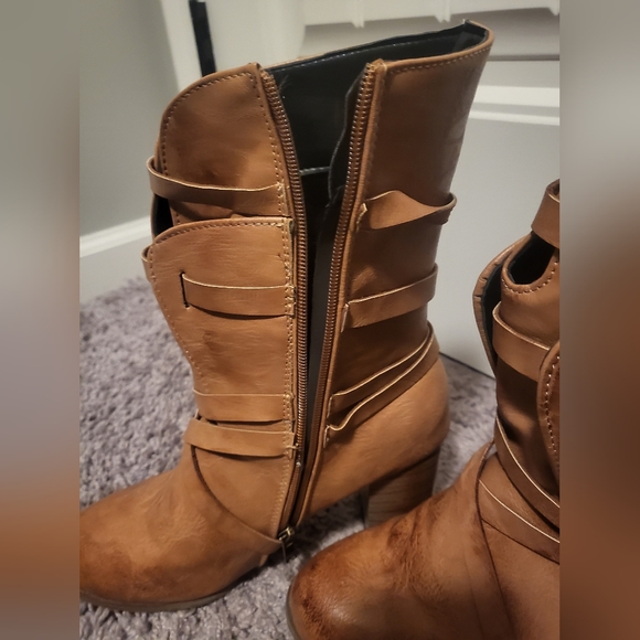Retro Strappy Booties, 38, Cognac - Picture 4 of 8